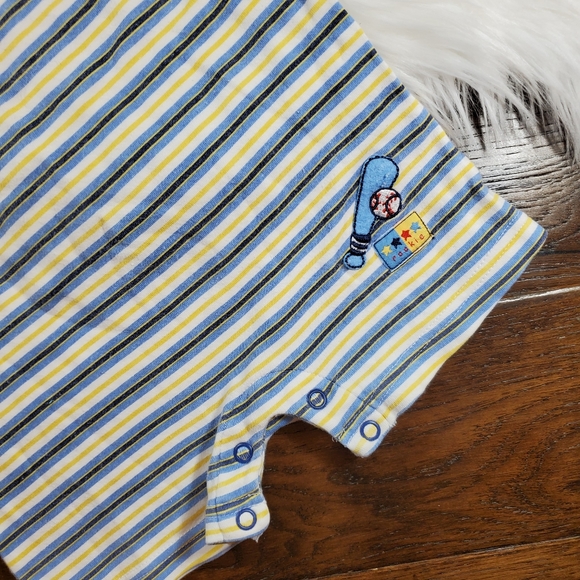 🌿5/$25 Tykes Blue Stripe Romper | s 3-6m - Picture 3 of 6